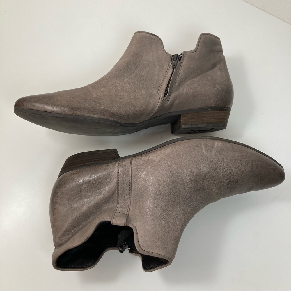 Paul Green Taupe Grey leather boots booties handmade sUK 6  US 8.5 8 1/2  B032 - Picture 7 of 15